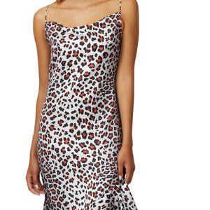 Marques' Almeida Leopard Spaghetti Strap Dress XL